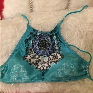 High neck bathing top